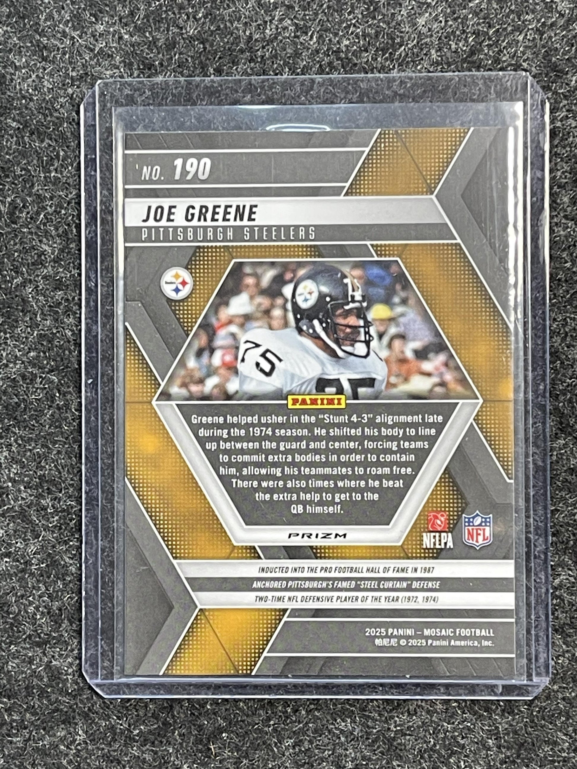 2025 Panini Mosaic #190 Joe Greene Mosaic Red Pittsburgh Steelers