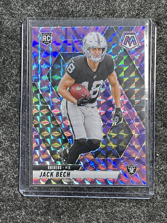 2025 Panini Mosaic #349 Jack Bech Mosaic Reactive Purple Las Vegas Raiders RC