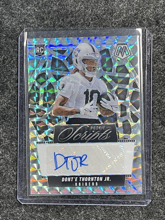 2025 Panini Mosaic #RS-DTJ Dont’e Thornton Jr. Rookie Scripts Raiders