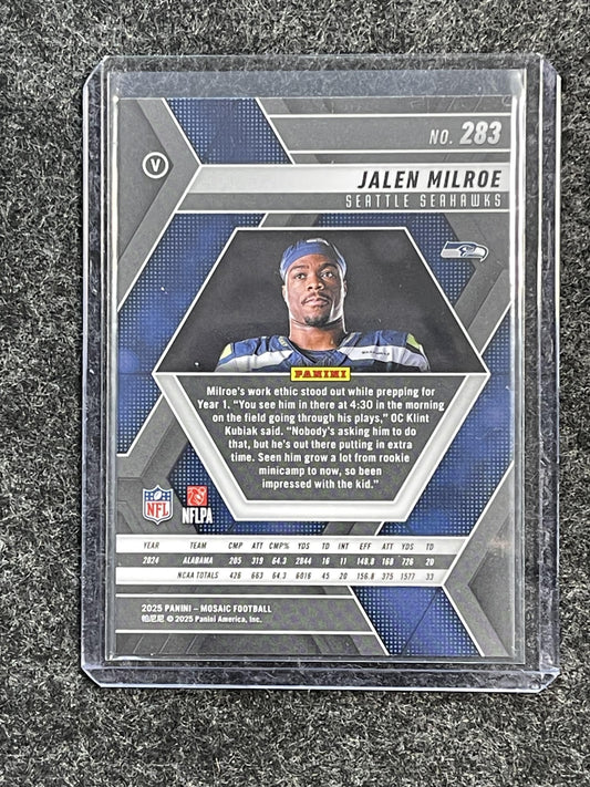 2025 Panini Mosaic #283 Jalen Milroe Variation Seattle Seahawks RC