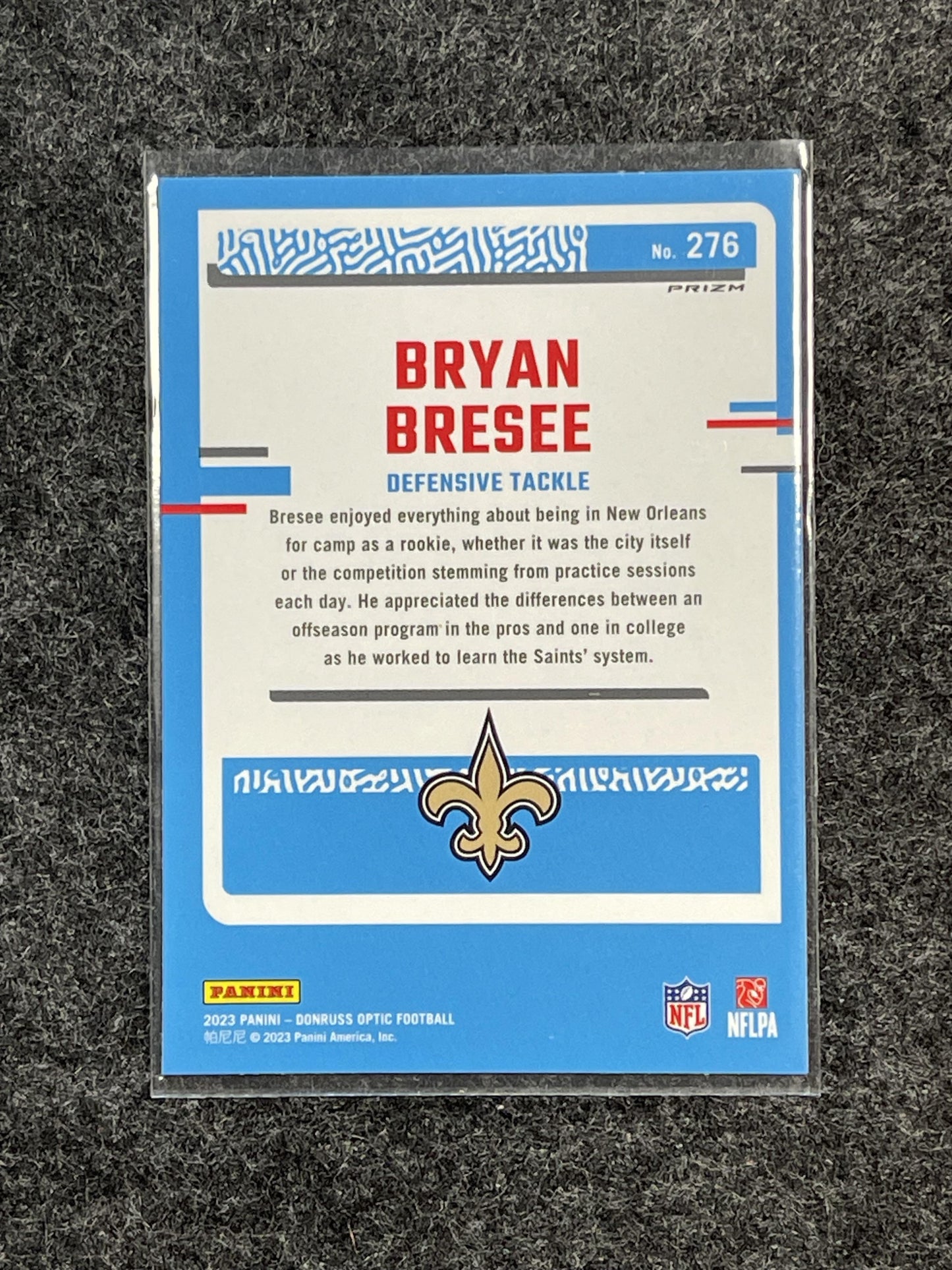 2023 Donruss Optic #276 Bryan Bresee Stars New Orleans Saints RC