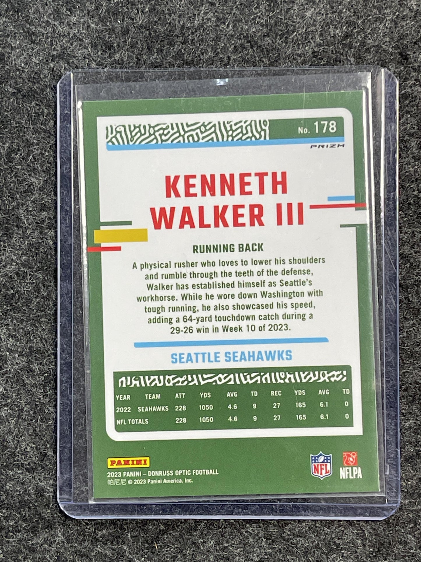 2023 Donruss Optic #178 Kenneth Walker III Stars Seattle Seahawks