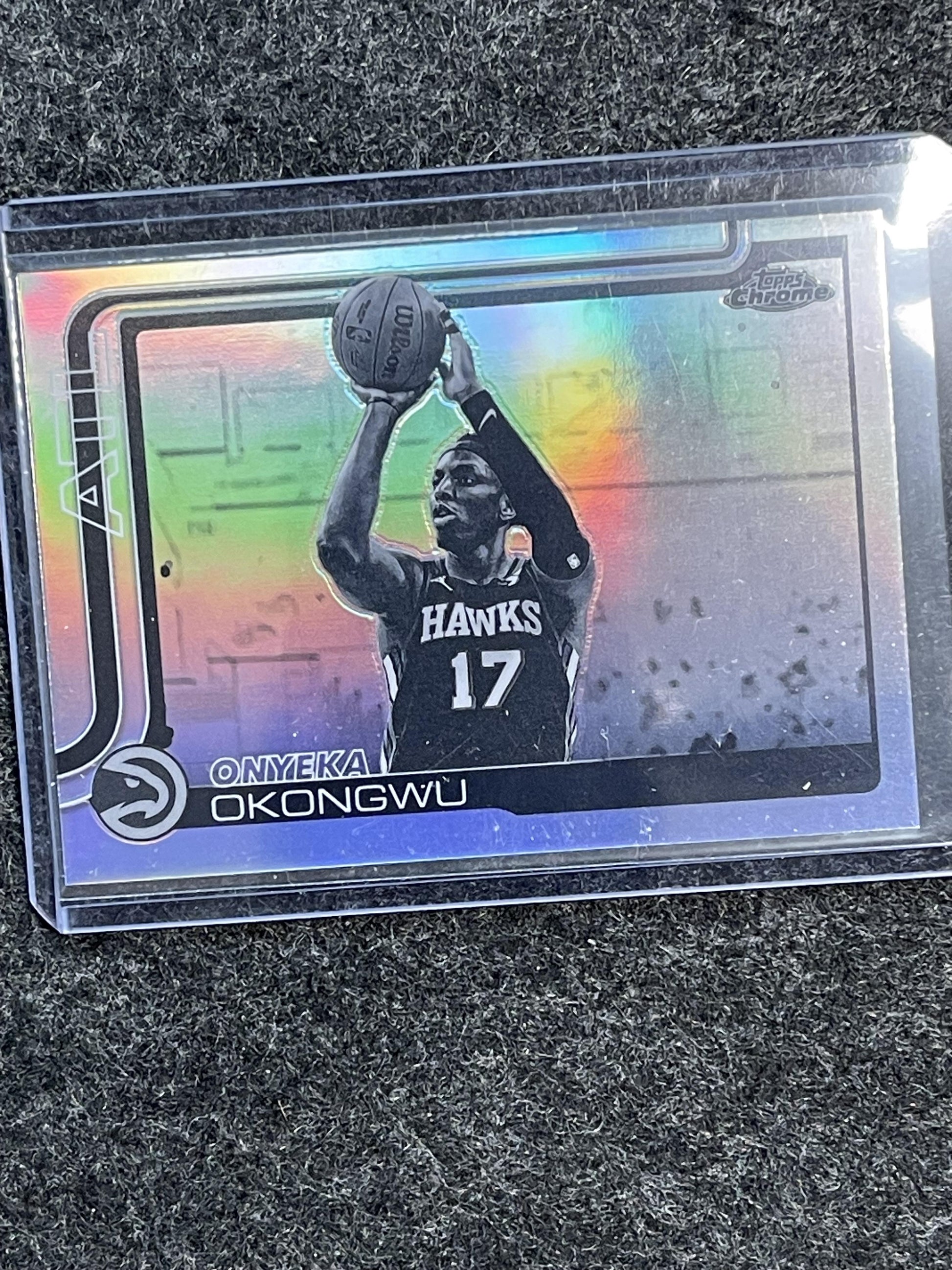 2025-26 Topps Chrome #21 Onyeka Okongwu Negative Refractor Atlanta Hawks