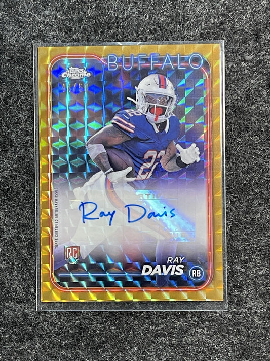 2024 Topps Chrome #RA-RDA Ray Davis Rookie Autographs Gold Geo Refractor #/50