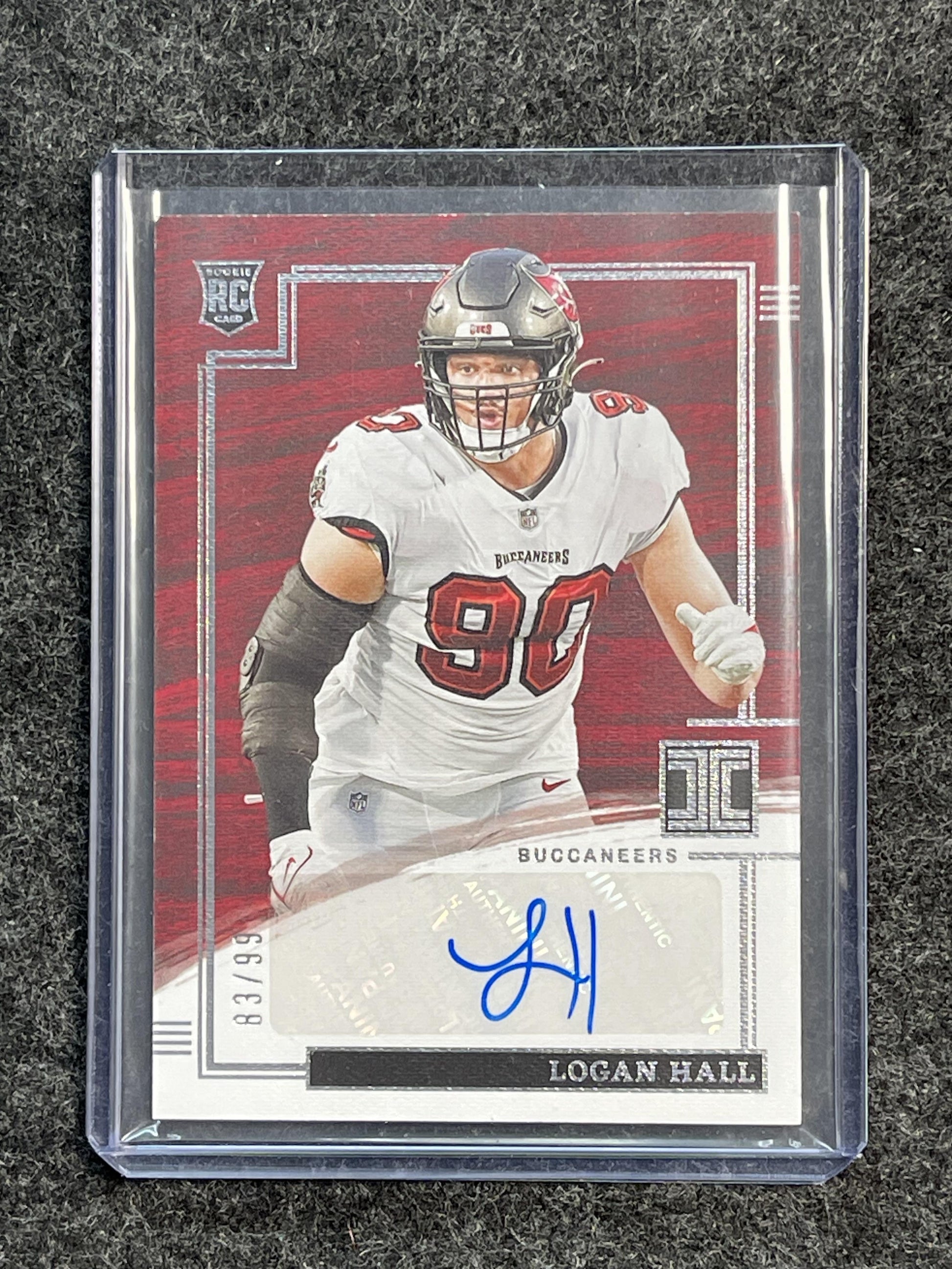 2022 Panini Impeccable #154 Logan Hall #/99 Tampa Bay Buccaneers SN,RC,AU