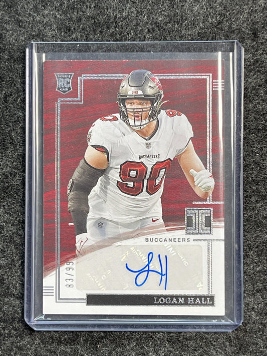 2022 Panini Impeccable #154 Logan Hall #/99 Tampa Bay Buccaneers SN,RC,AU