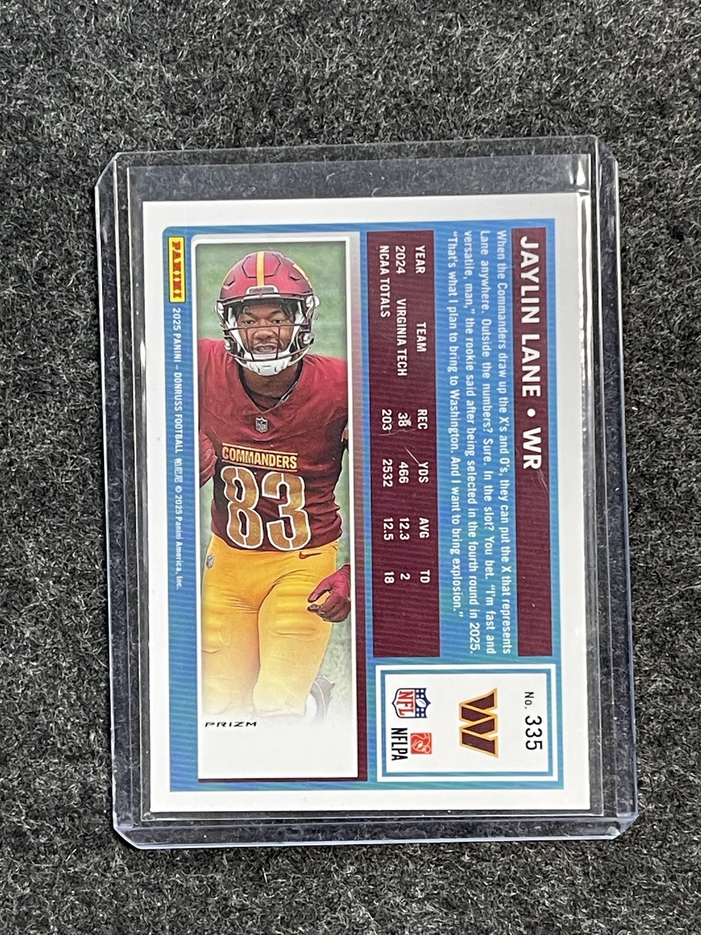 2025 Donruss #335 Jaylin Lane Optic Rated Rookies Preview Pink Commanders