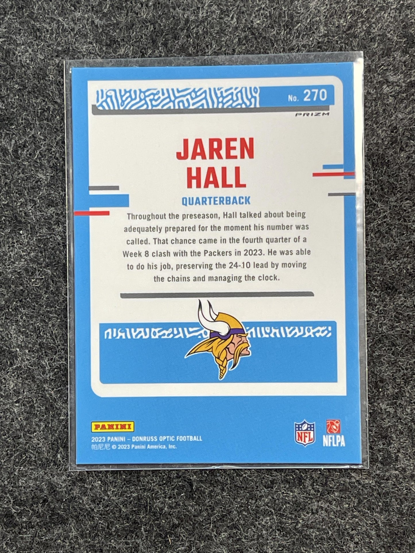 2023 Donruss Optic #270 Jaren Hall Stars Minnesota Vikings RC