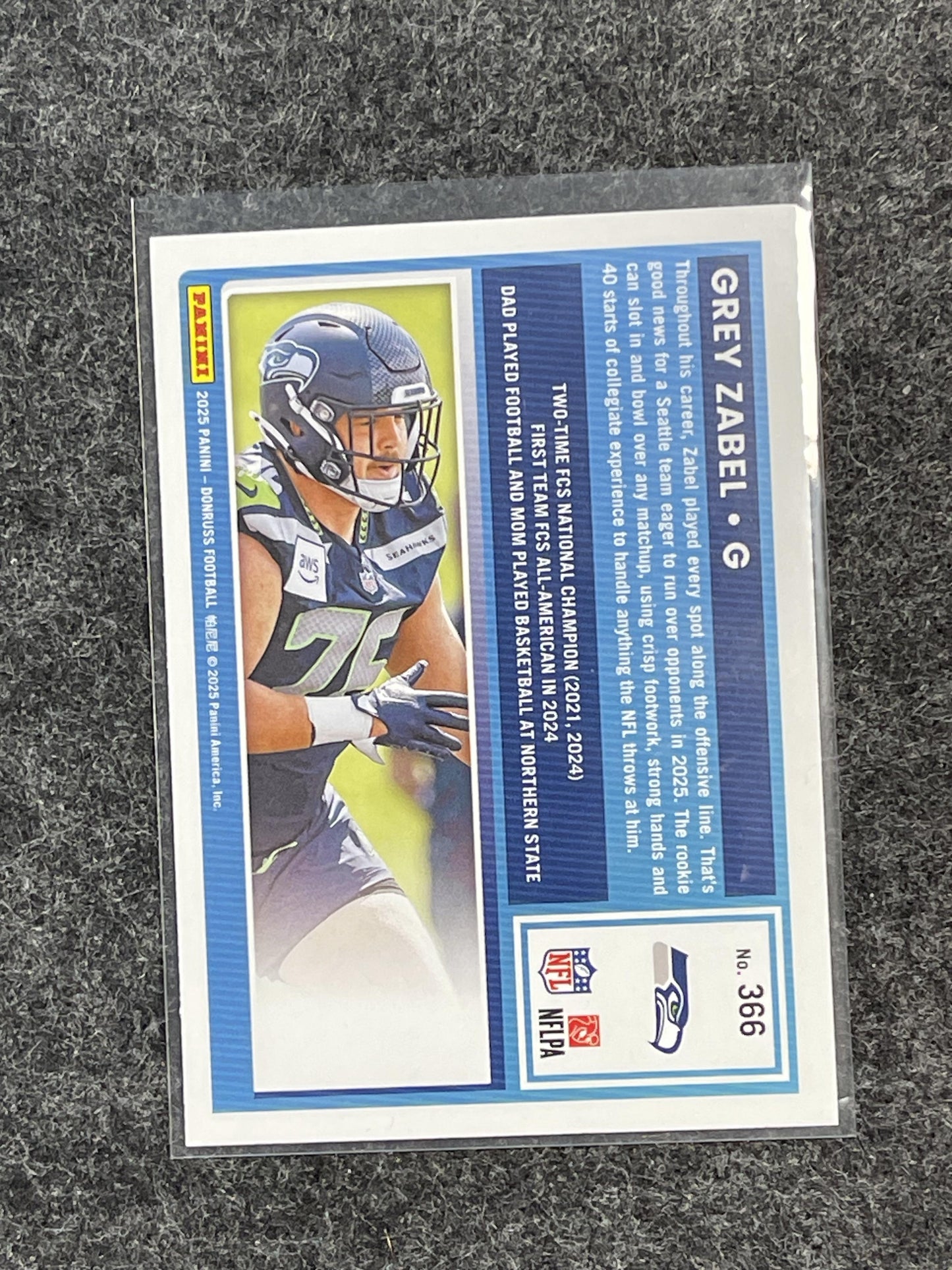 2025 Donruss #366 Grey Zabel Seattle Seahawks RC