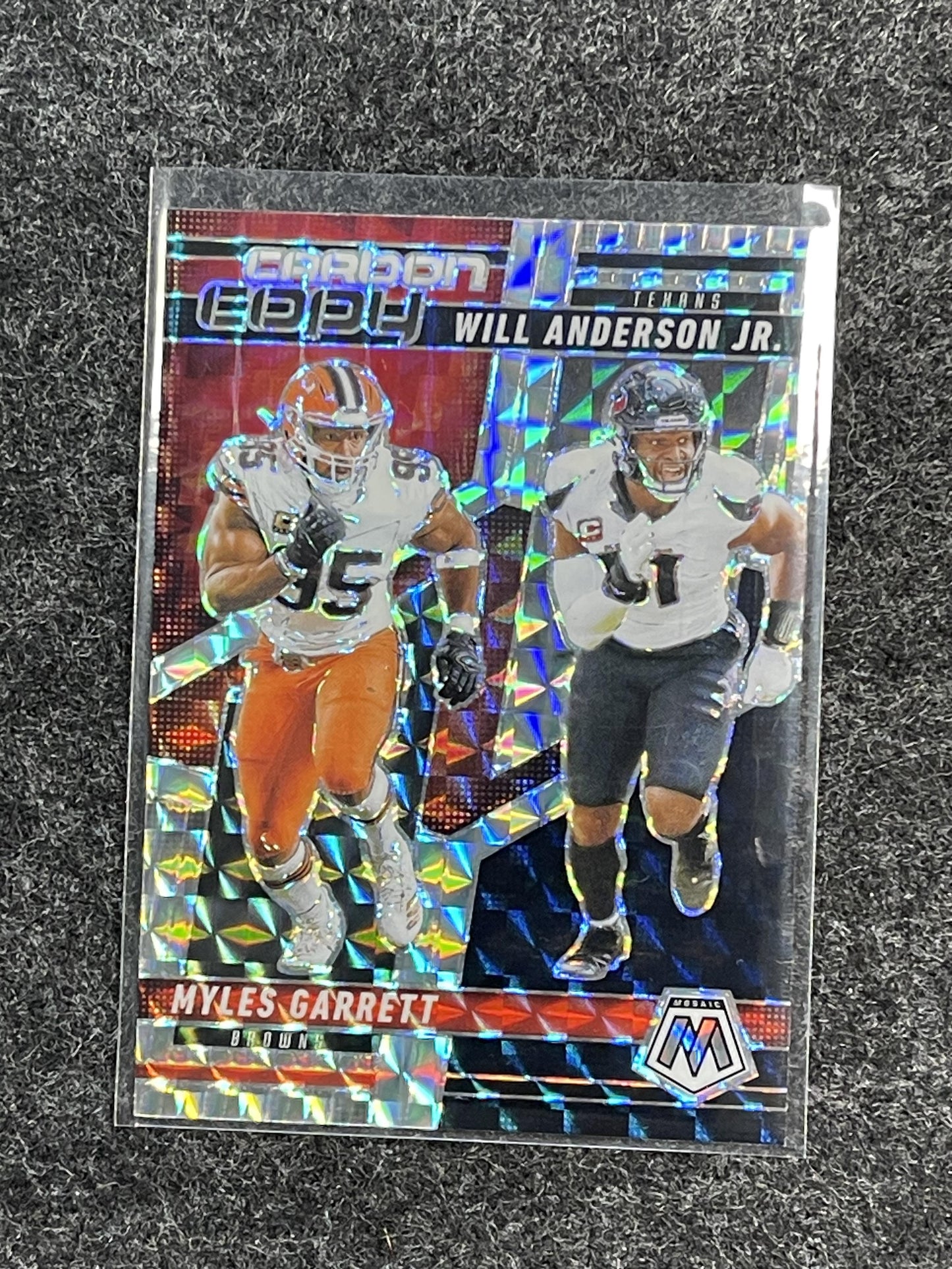 2025 Panini Mosaic #CCO-15 Myles Garrett / Will Anderson Jr. Carbon Copy Mosaic