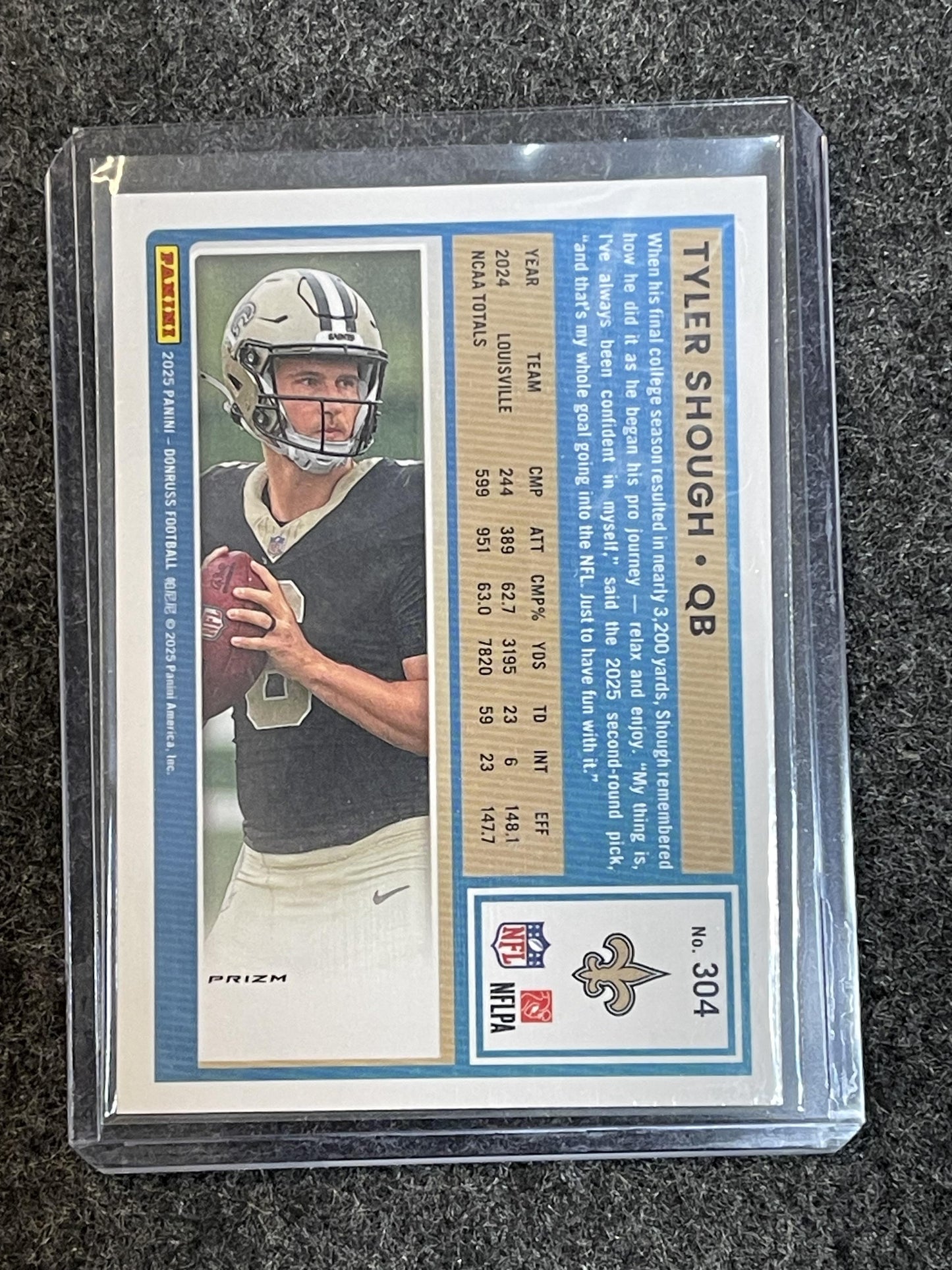 2025 Donruss #304 Tyler Shough Optic Rated Rookies Preview Pink Saints