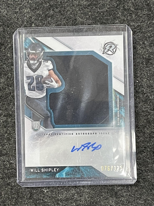 2024 Topps Resurgence - Rookie Patch Auto White Surge #RPA-WS Will Shipley #/125