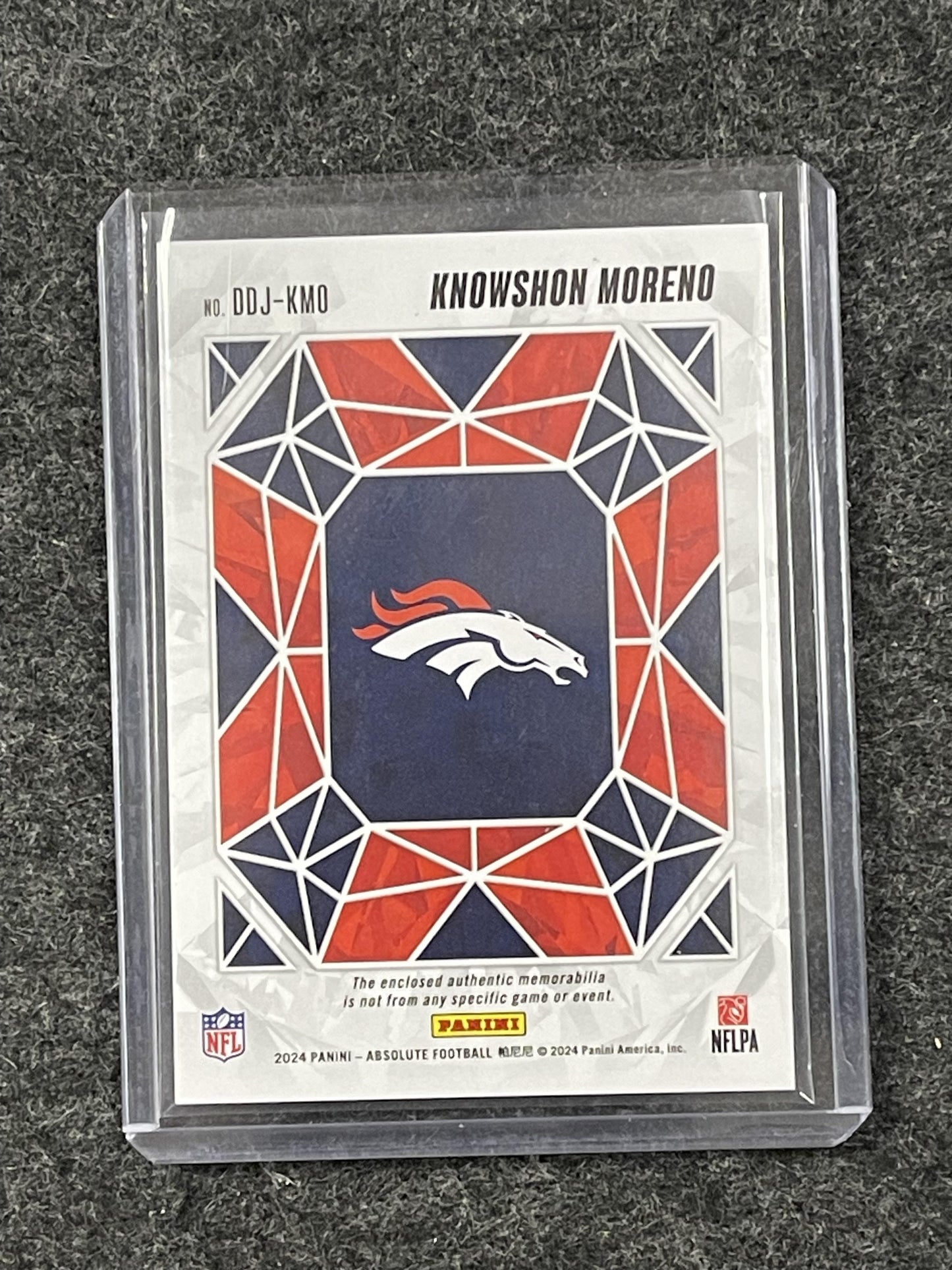 2024 Panini Absolute #DDJ-KMO Knowshon Moreno Draft Diamonds Jersey