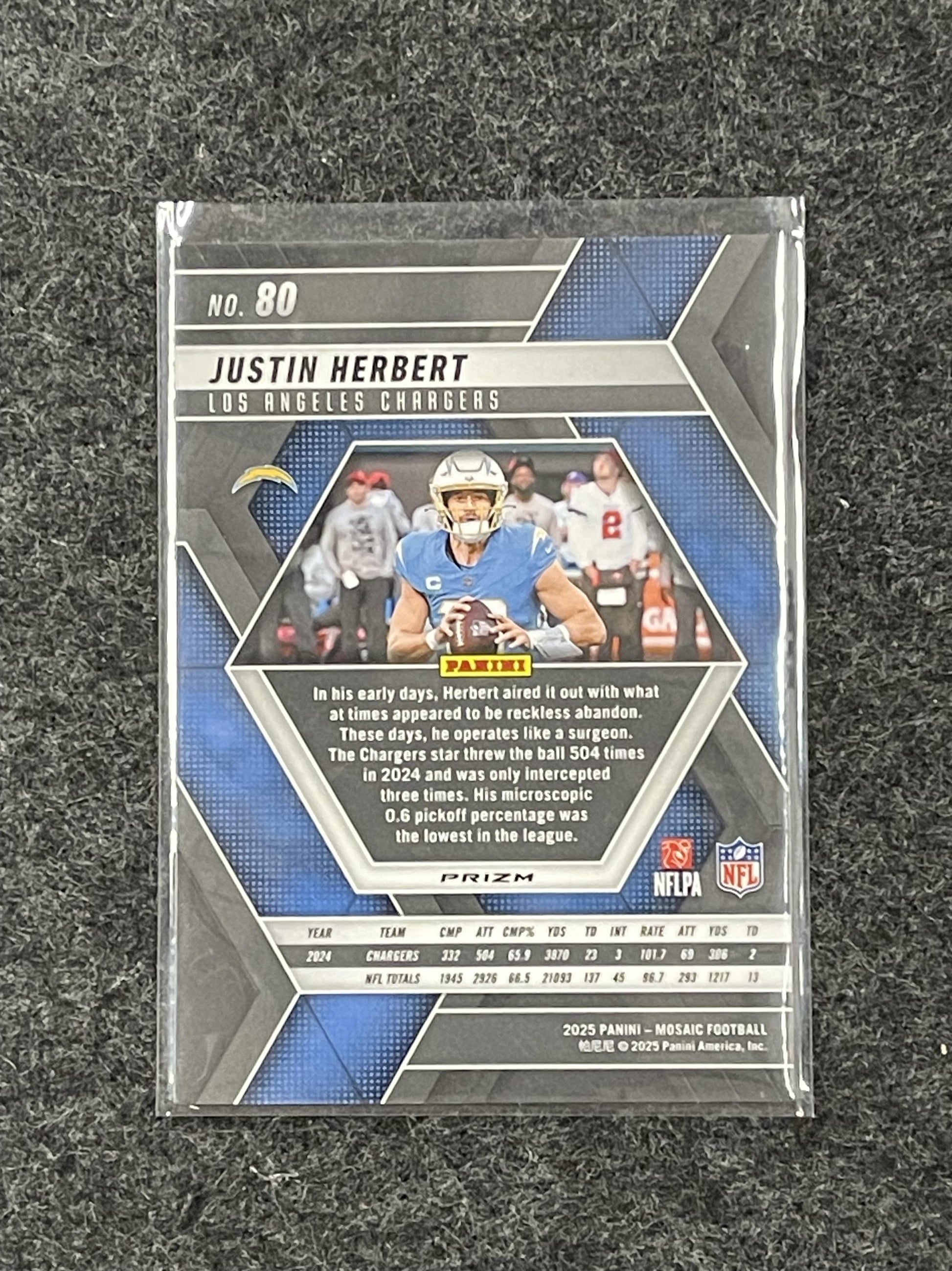 2025 Panini Mosaic #80 Justin Herbert Mosaic Los Angeles Chargers