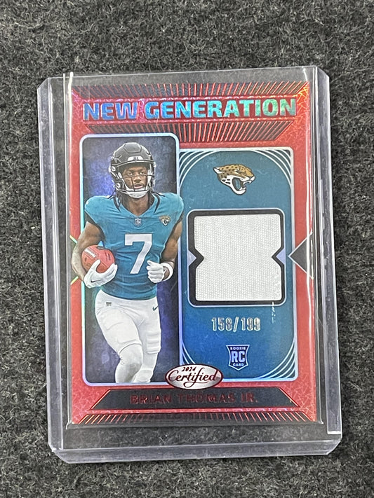 2024 Panini Certified #NGJ-BTJ Brian Thomas Jr. Jerseys Mirror Red #/199 Jax