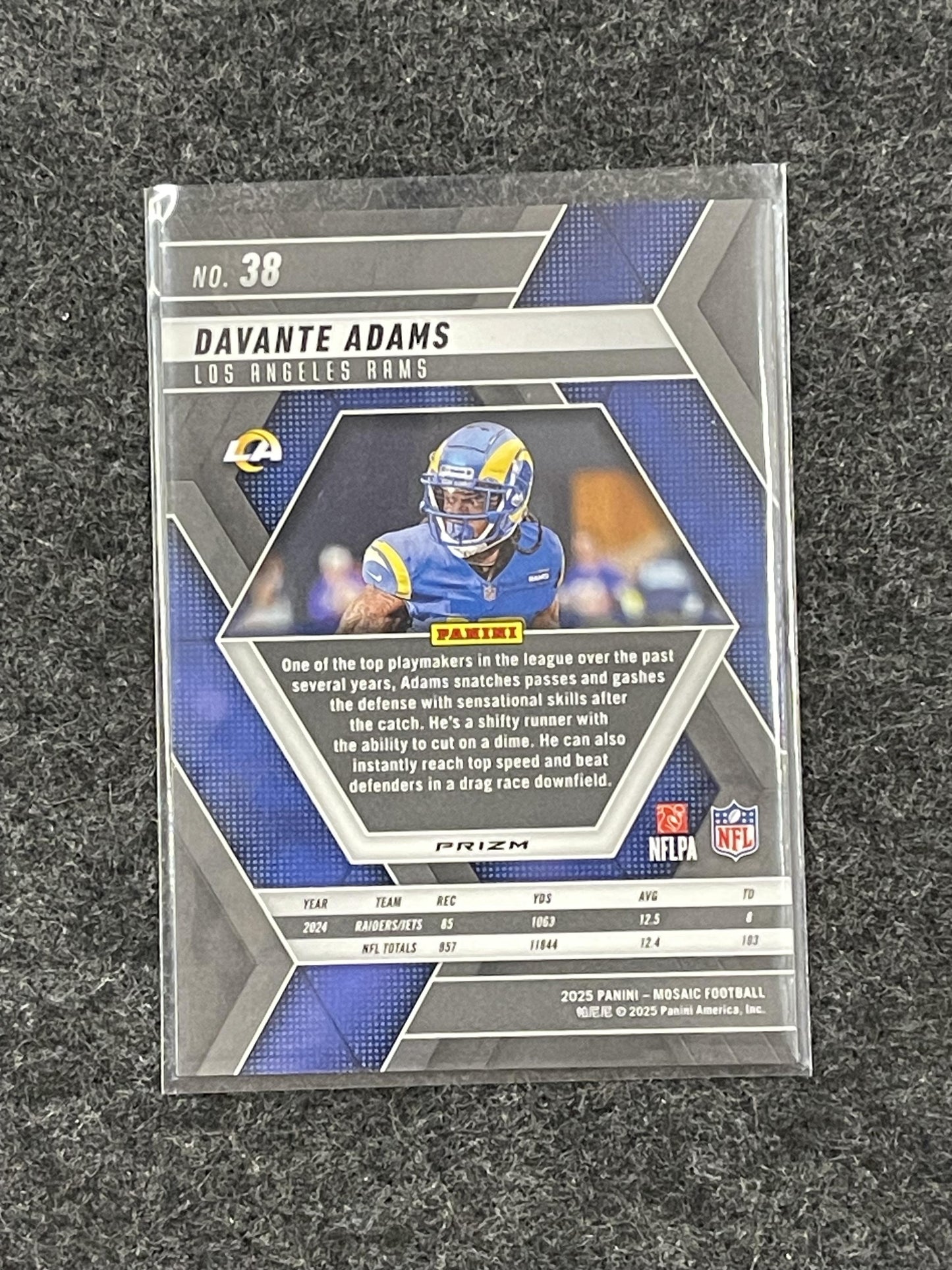 2025 Panini Mosaic #38 Davante Adams Silver Los Angeles Rams