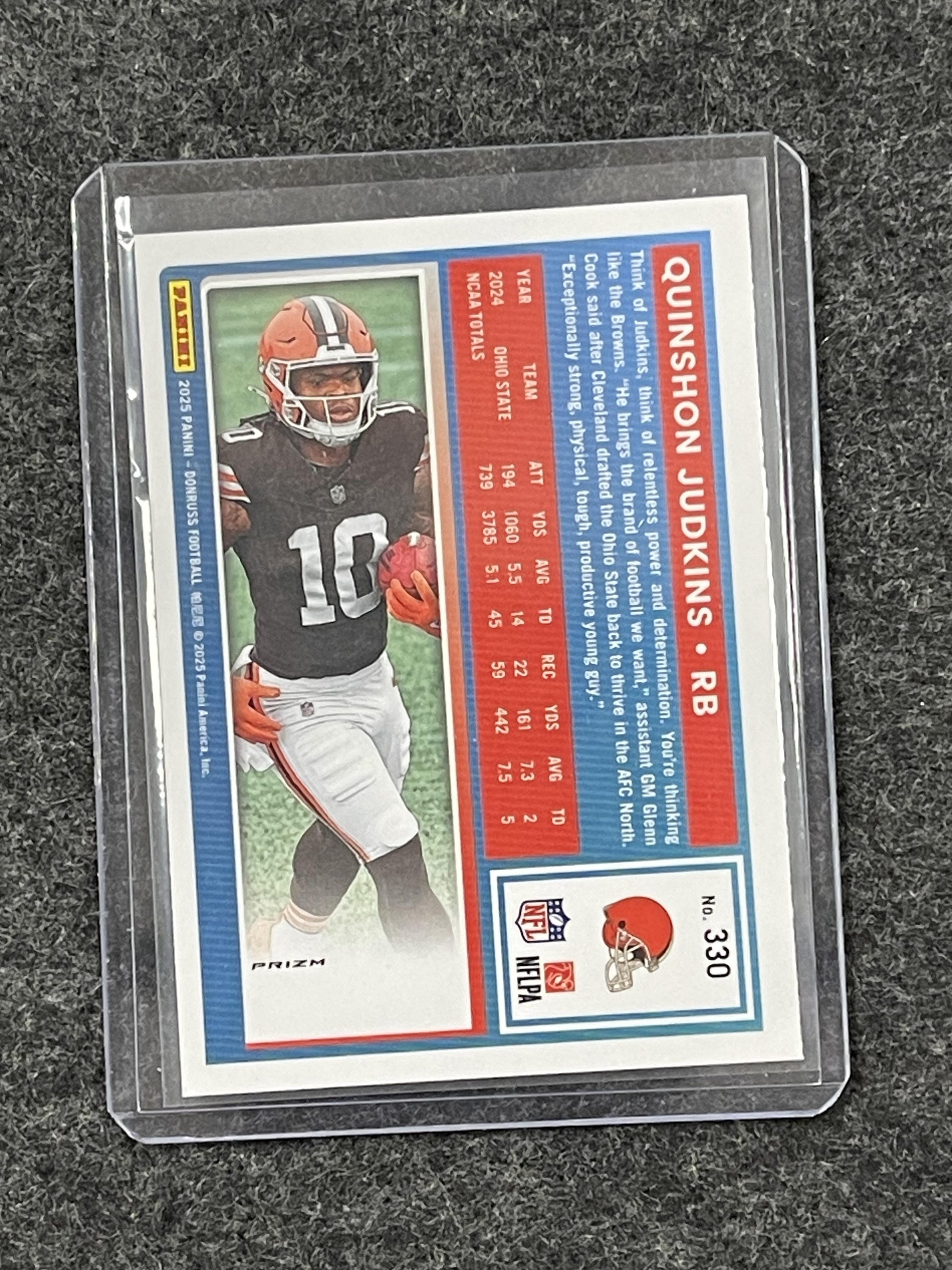 2025 Donruss #330 Quinshon Judkins Optic Preview Red Wave Cleveland Browns RC