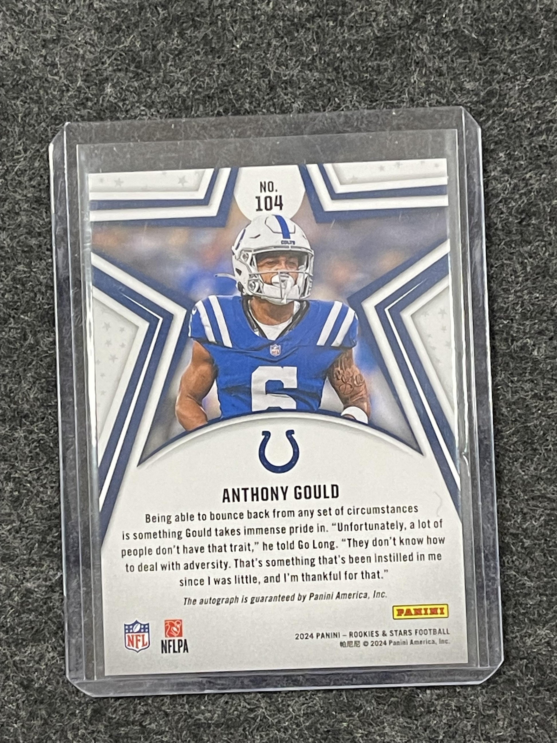 2024 Panini Rookies & Stars #104 Anthony Gould Signatures Longevity #/349 Colts
