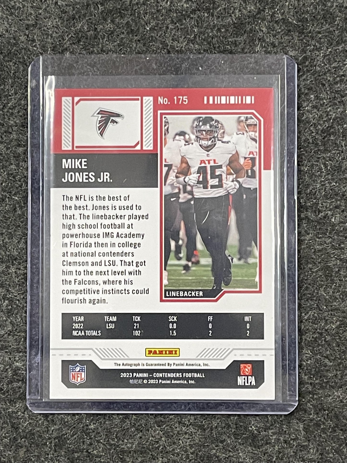 2023 Panini Contenders #175 Mike Jones Jr. Atlanta Falcons RC,AU