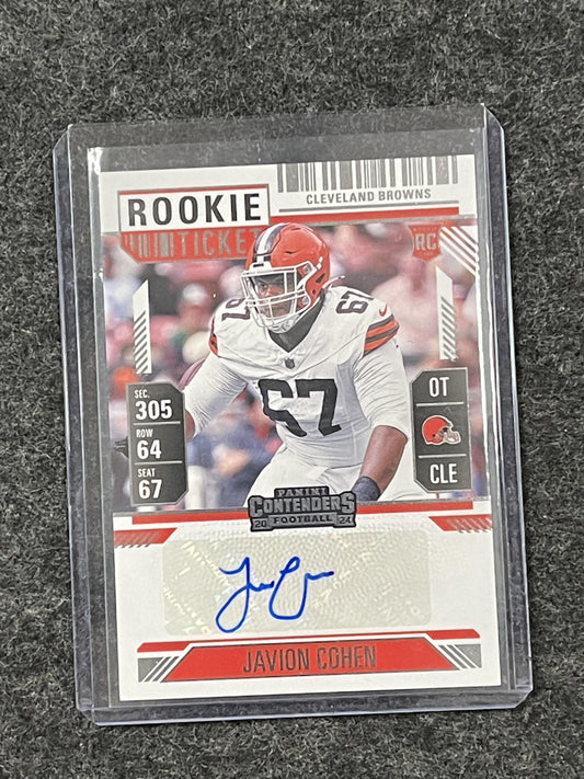 2024 Panini Contenders #290 Javion Cohen Cleveland Browns RC,AU