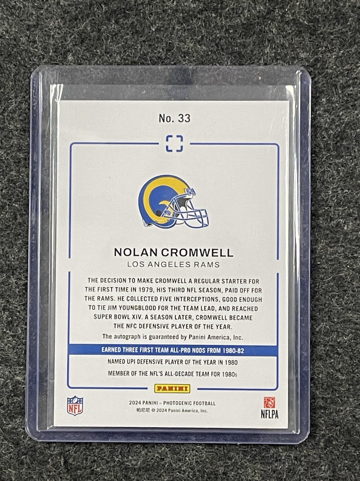 2024 Panini Photogenic #33 Nolan Cromwell Autographs Red #/10 Los Angeles Rams