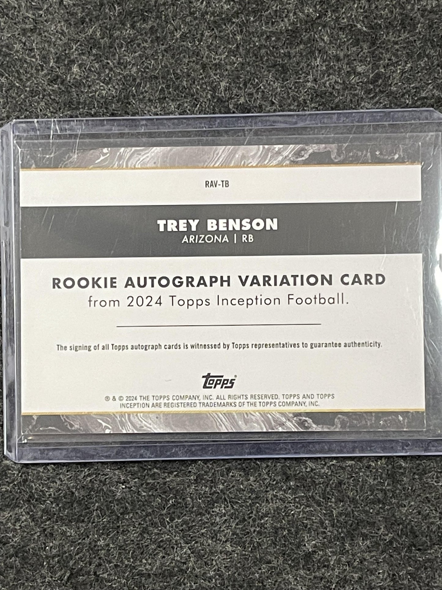 2024 Topps Inception #RAV-TB Trey Benson Rookie Autos Variations Green #/150