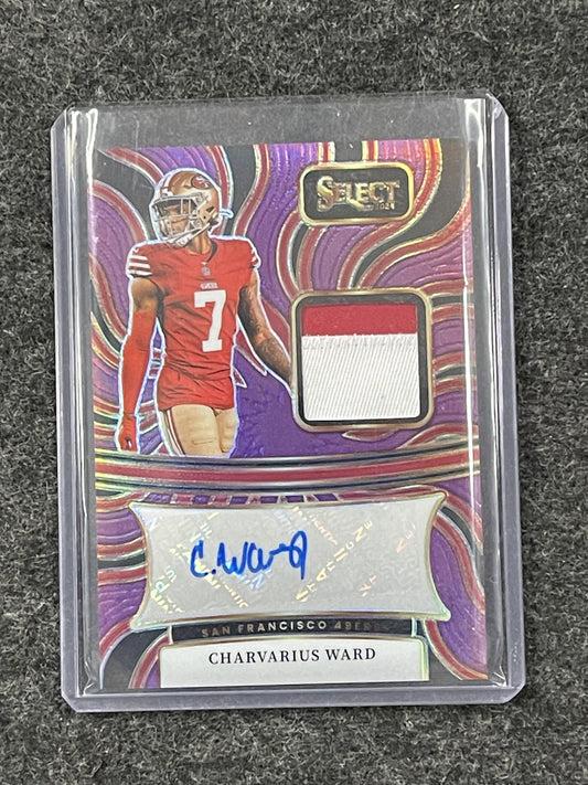 2024 Panini Select - Signature Memo Purple #SM-CWD Charvarius Ward #/49 49ers