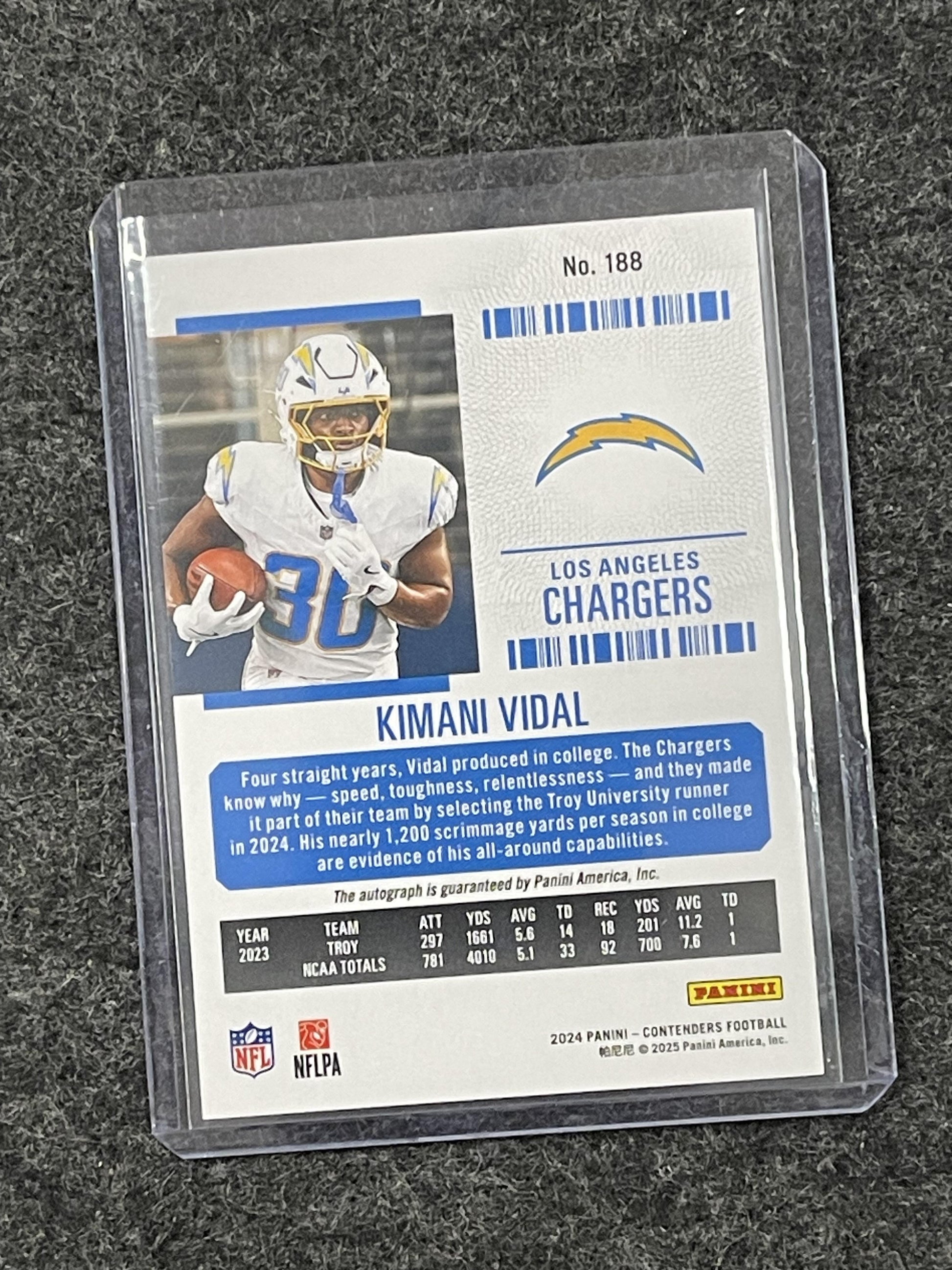 2024 Panini Contenders #188 Kimani Vidal Los Angeles Chargers RC,AU