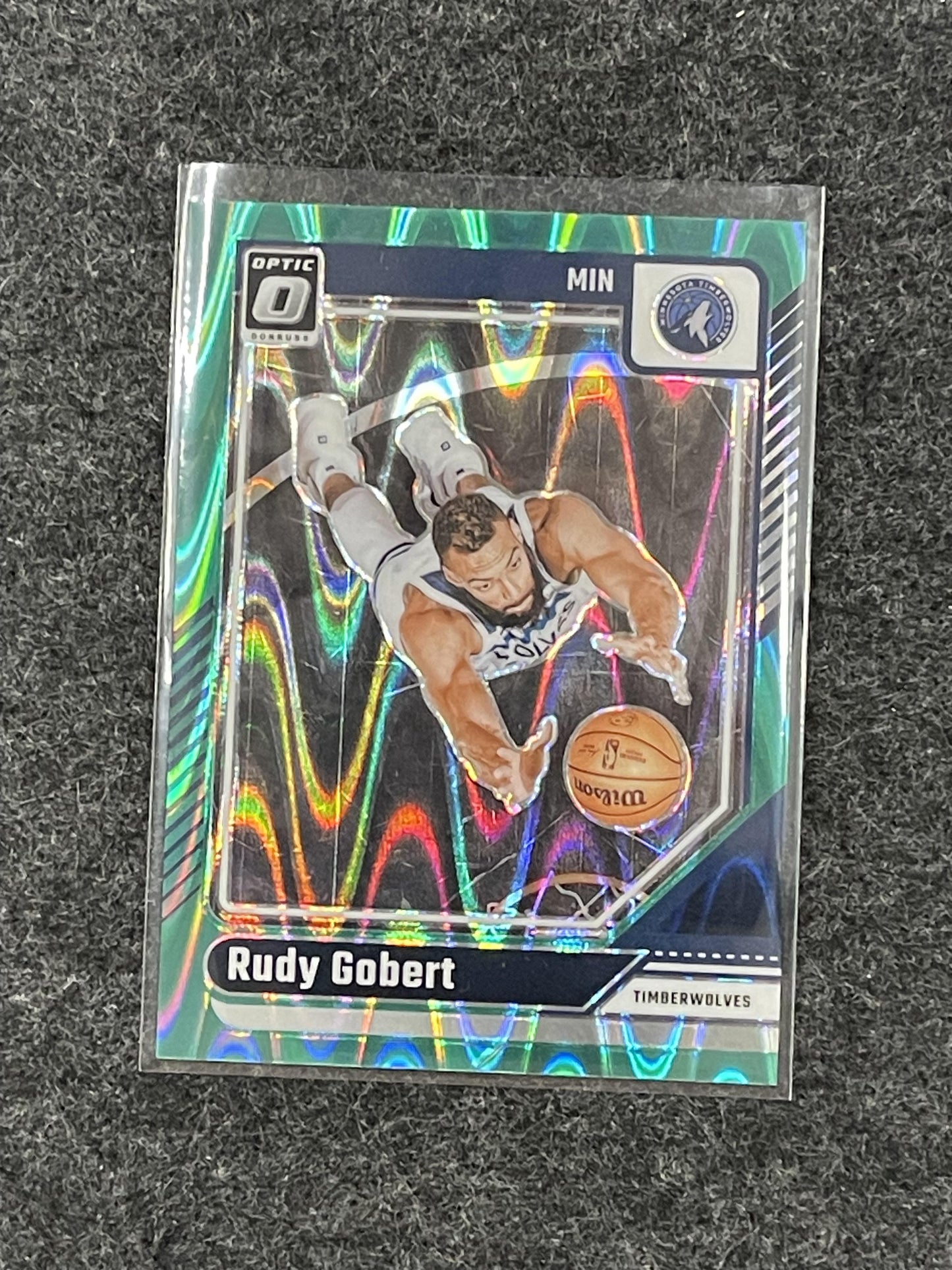 2024-25 Donruss Optic #222 Rudy Gobert Green Seismic Minnesota Timberwolves
