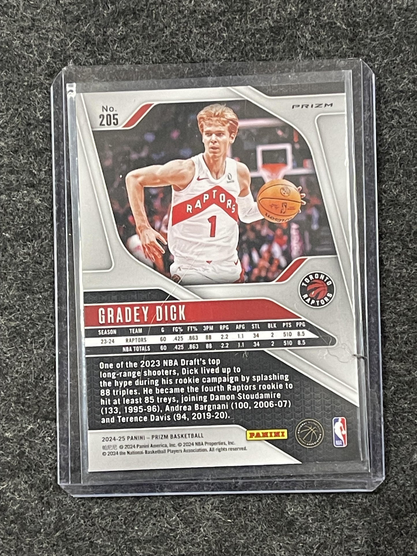 2024-25 Panini Prizm #205 Gradey Dick Prizms Chinese Toronto Raptors