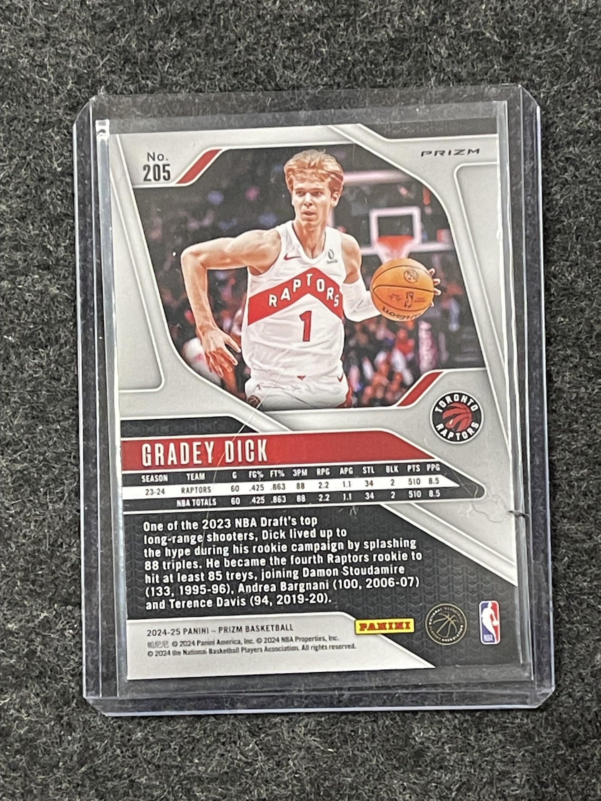 2024-25 Panini Prizm #205 Gradey Dick Prizms Chinese Toronto Raptors