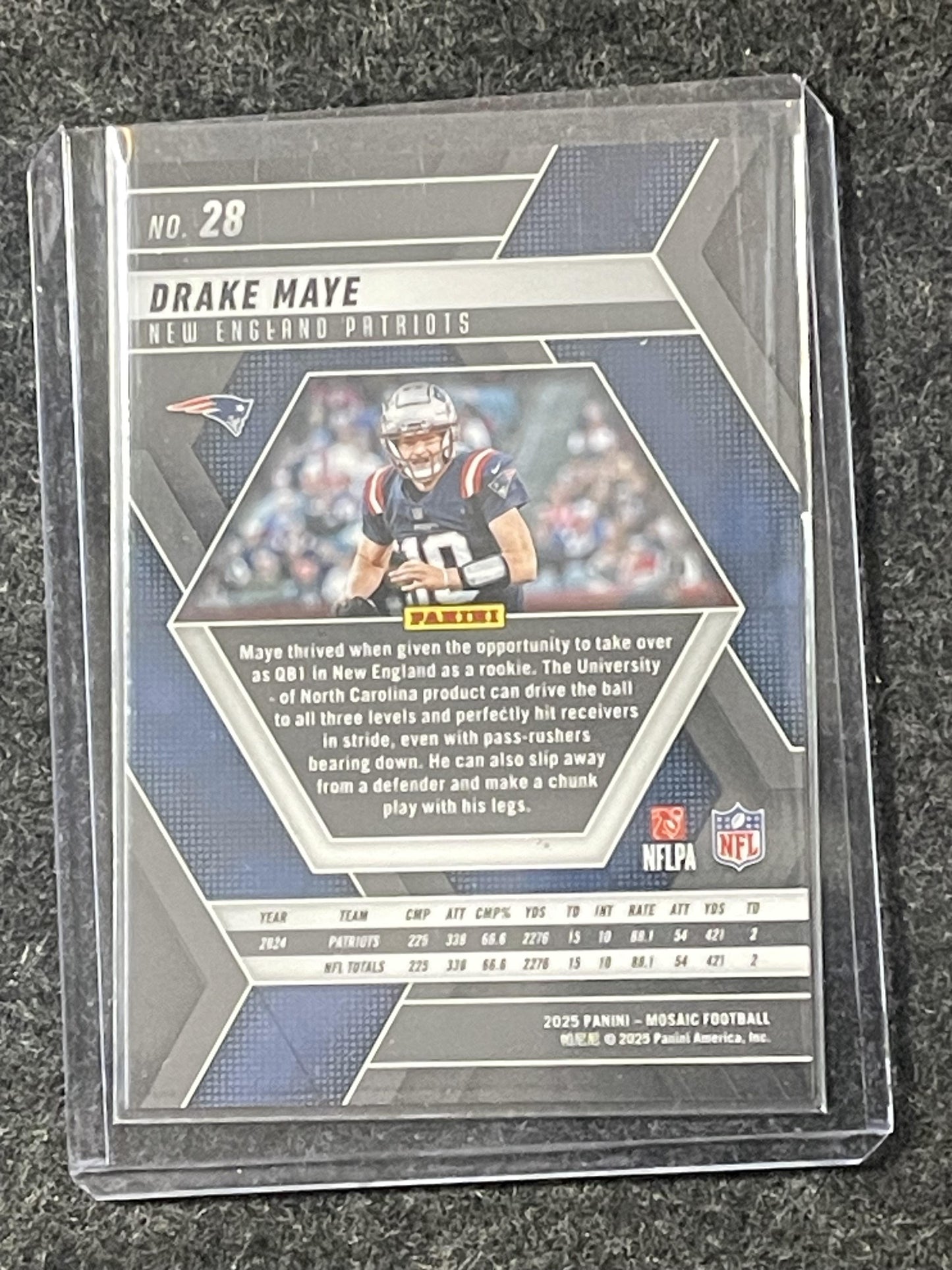 2025 Panini Mosaic #28 Drake Maye Silver New England Patriots