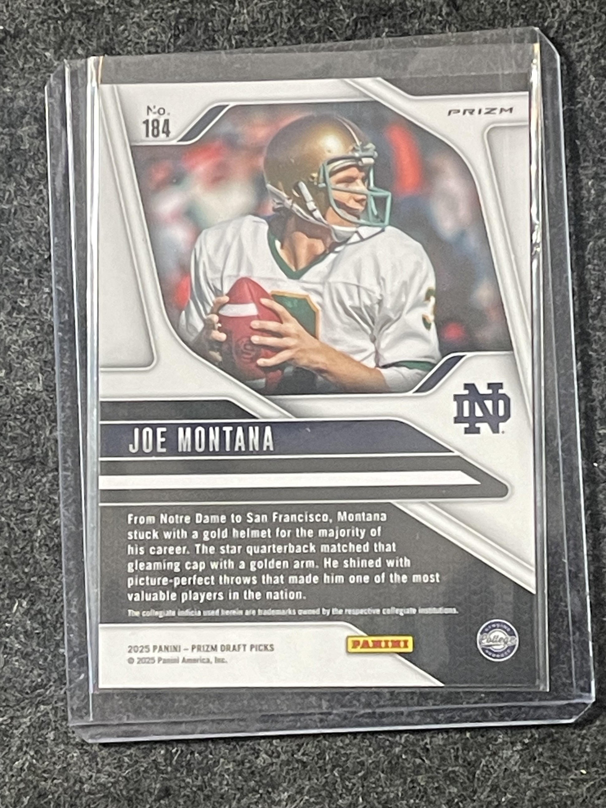 2025 Panini Prizm Draft Picks #184 Joe Montana Prizms Green