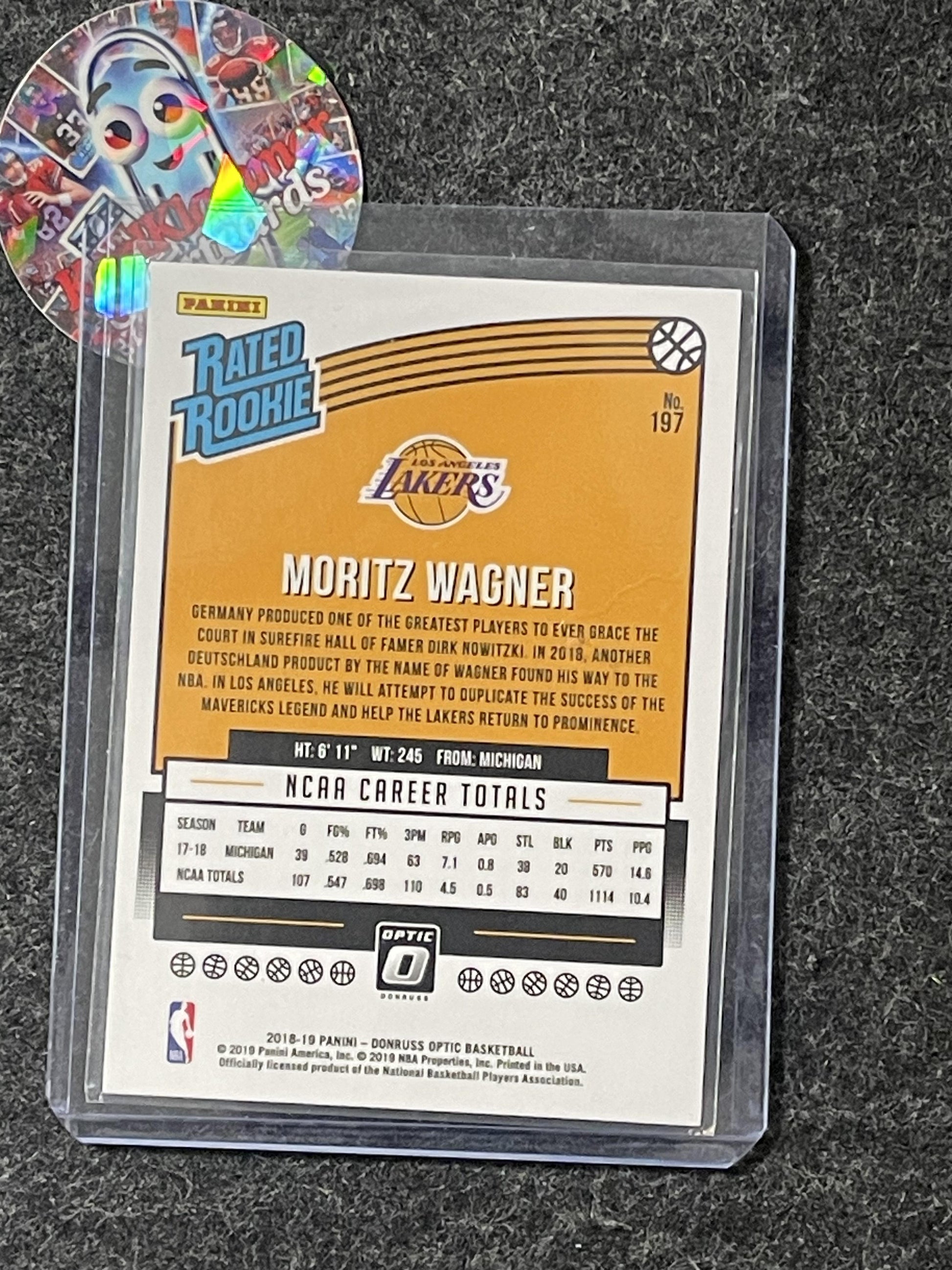 2018-19 Donruss Optic #197 Moritz Wagner Los Angeles Lakers RC