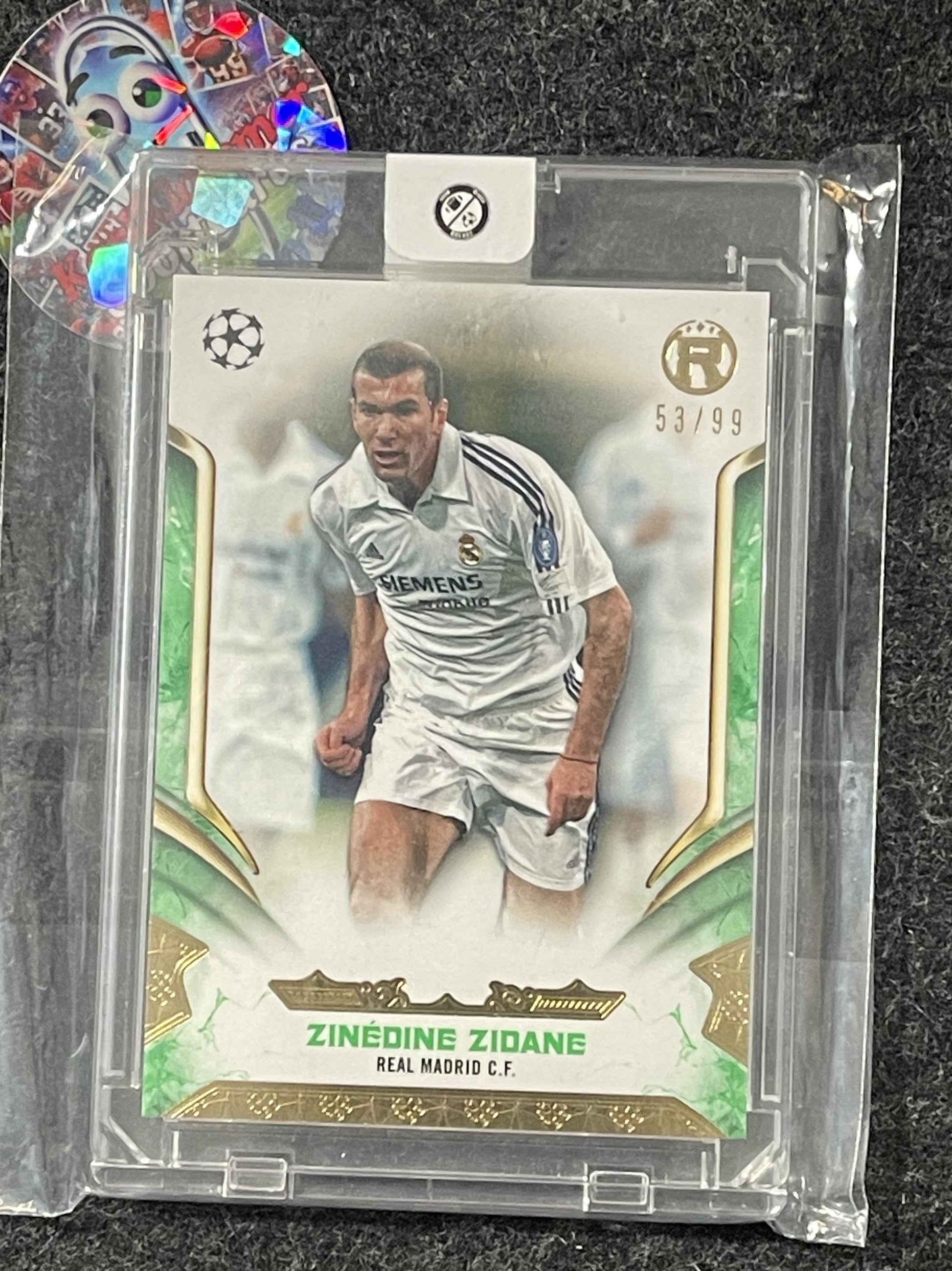 2024-25 Topps Reverence UEFA Club Competitions #27 Zinédine Zidane Green #/99 Real Madrid CF SN