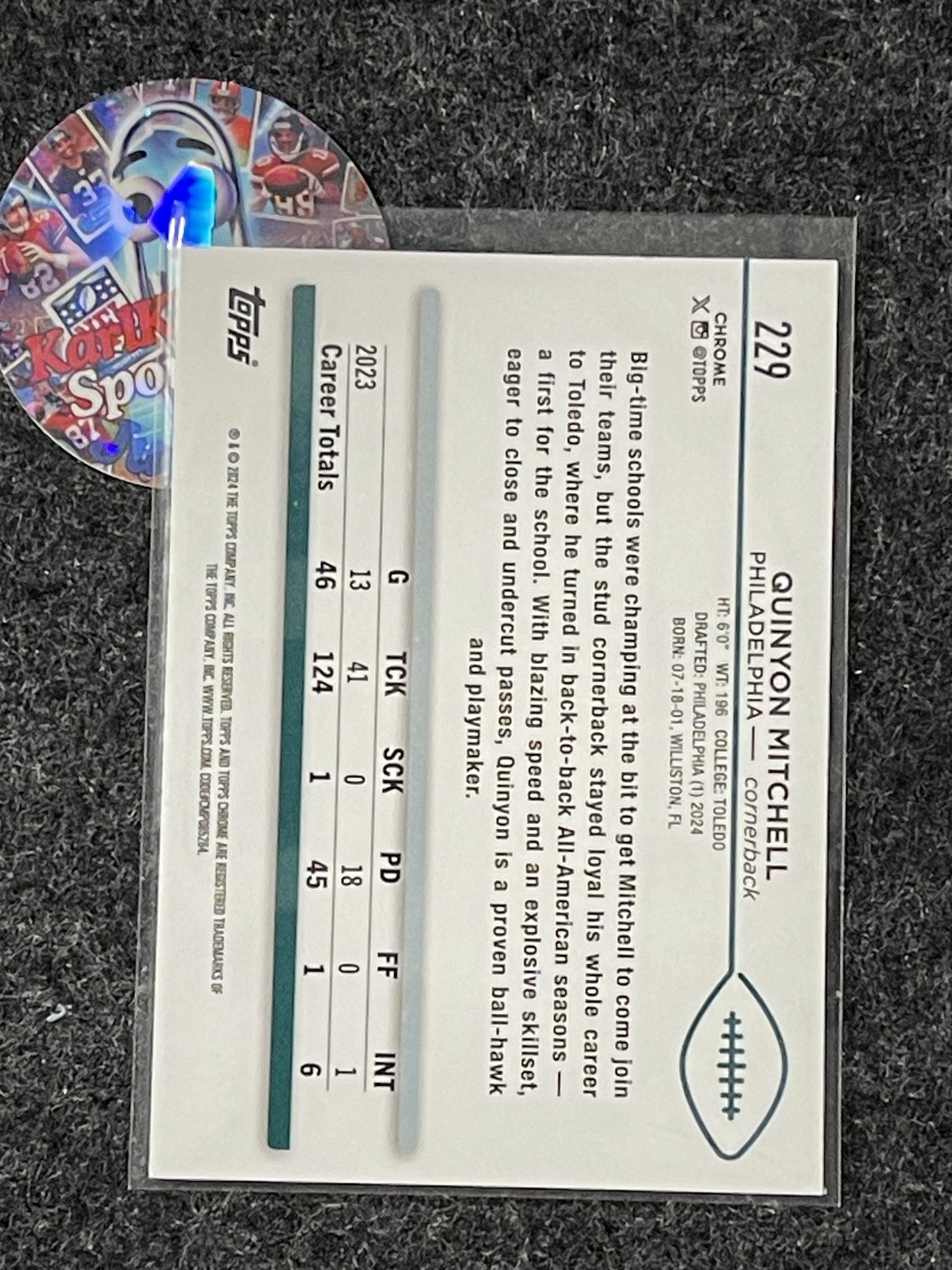2024 Topps Chrome #229 Quinyon Mitchell X-Fractor