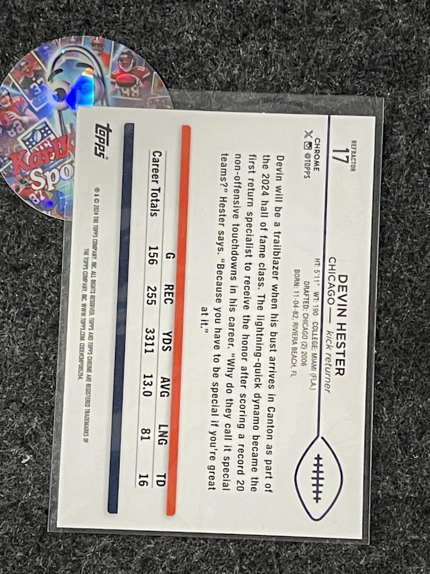 2024 Topps Chrome #17 Devin Hester Refractor