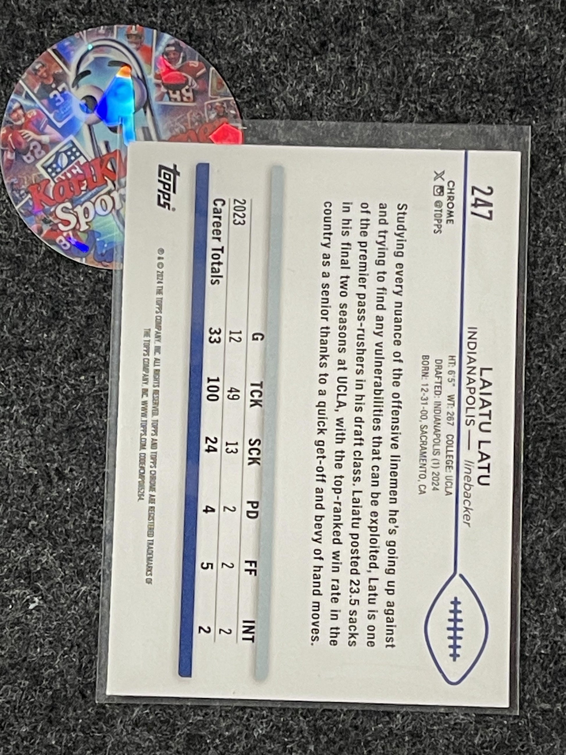 2024 Topps Chrome #247 Laiatu Latu Prism Refractor