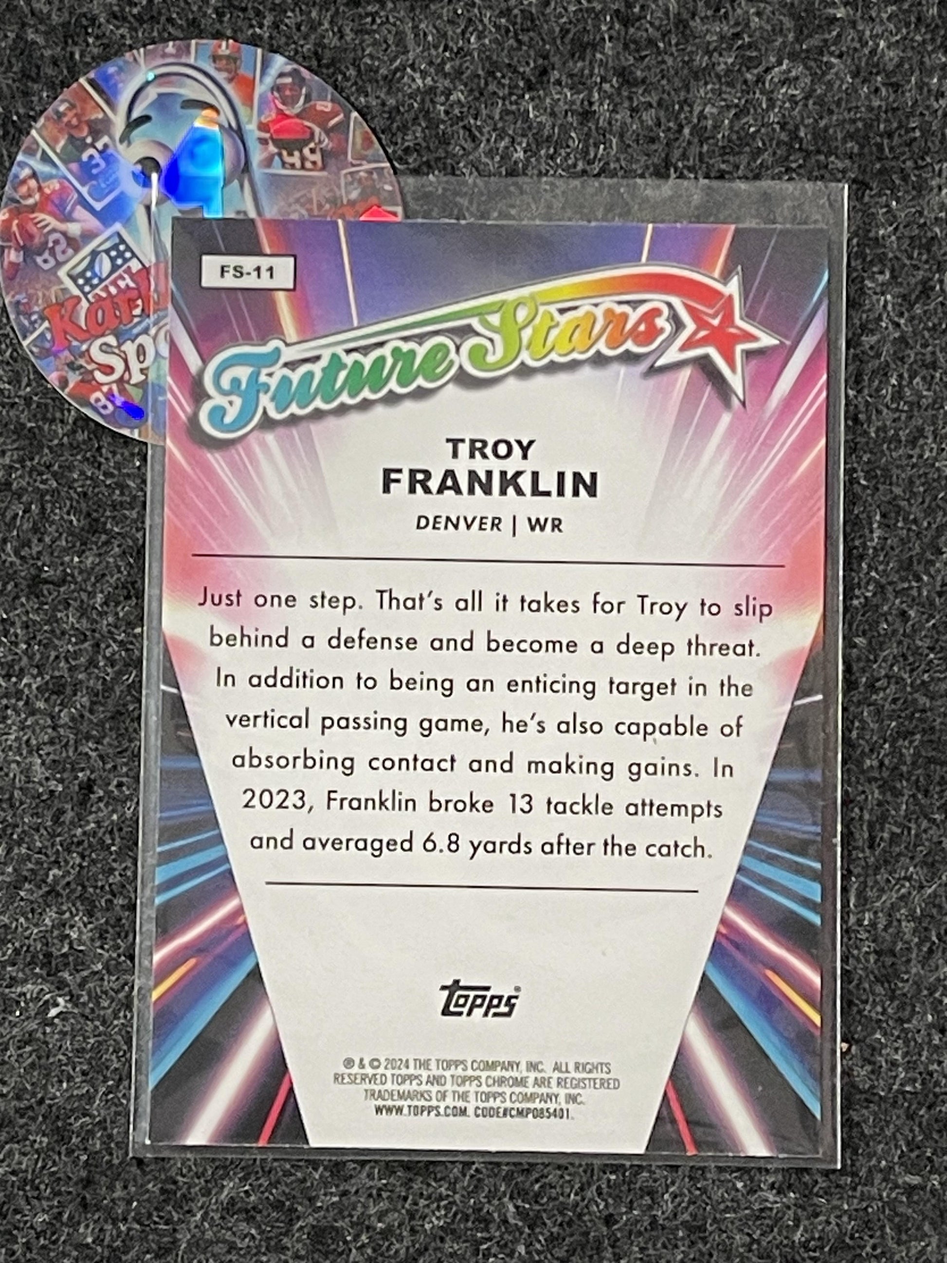 2024 Topps Chrome #FS-11 Troy Franklin Future Stars Lazer Refractor