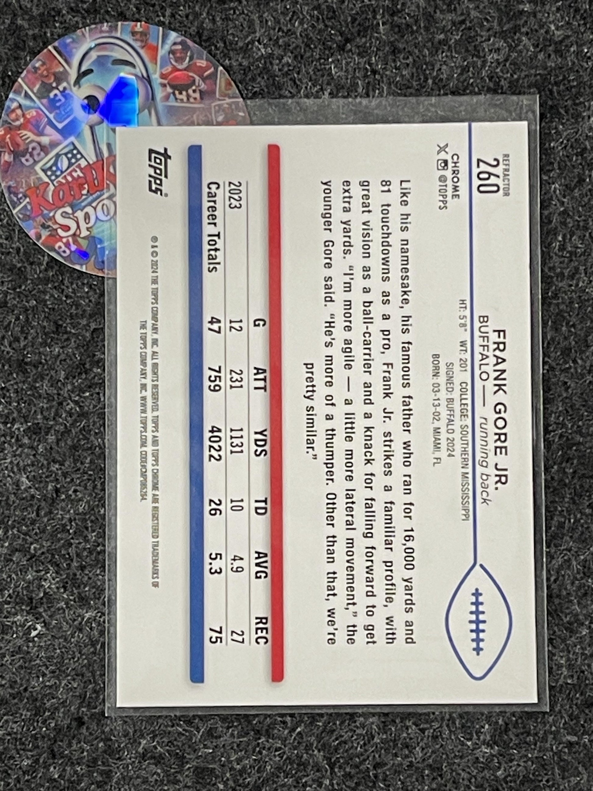 2024 Topps Chrome #260 Frank Gore Jr. Refractor