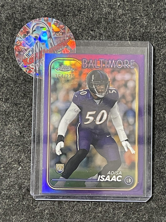 2024 Topps Chrome #218 Adisa Isaac Purple Refractor #/275