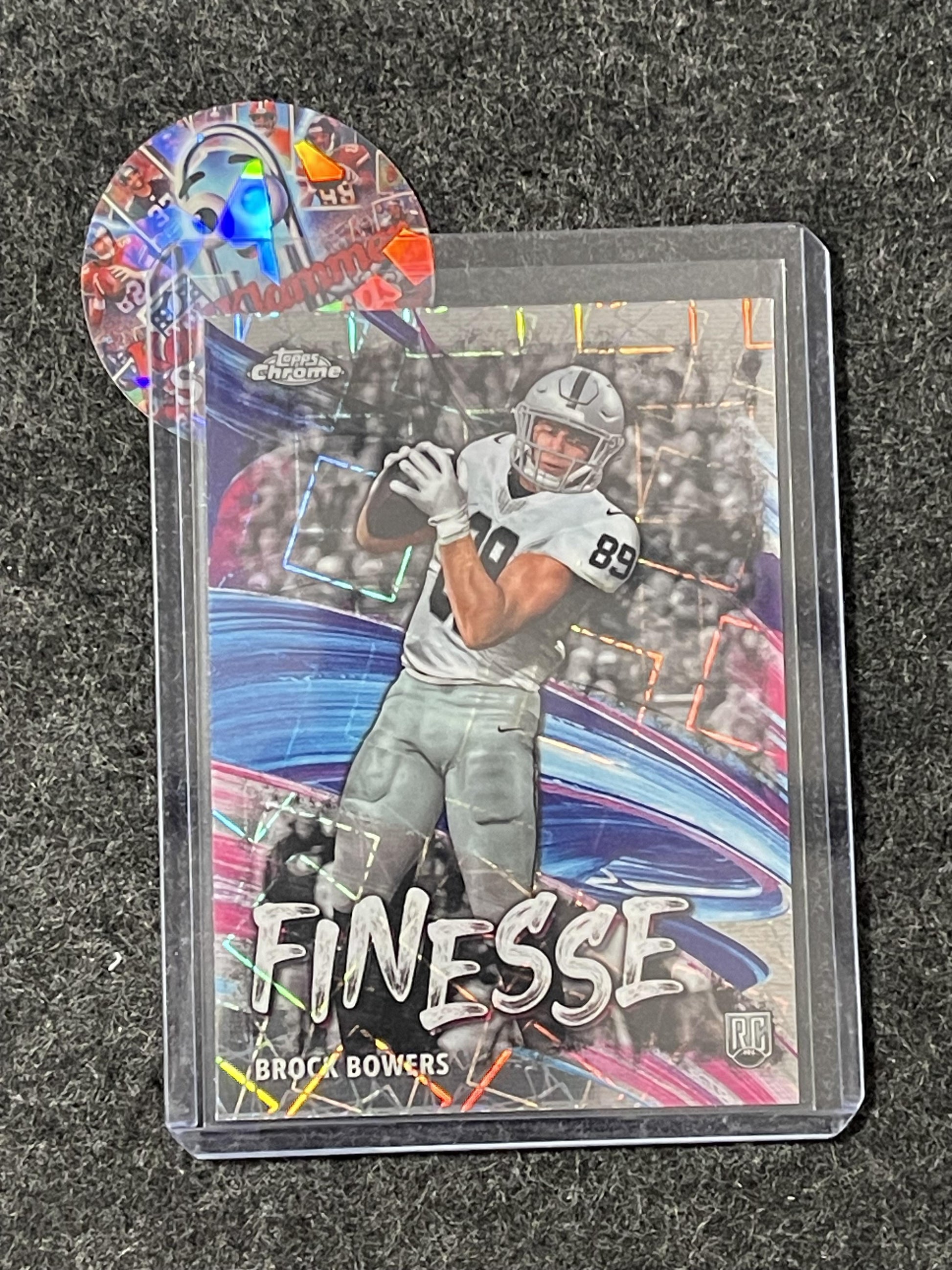 2024 Topps Chrome #F-8 Brock Bowers Finesse Lazer Refractor