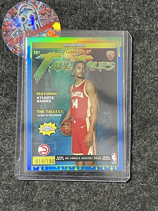 2025-26 Topps Chrome #TT-20 Asa Newell Tall Tales Blue Refractor #/150