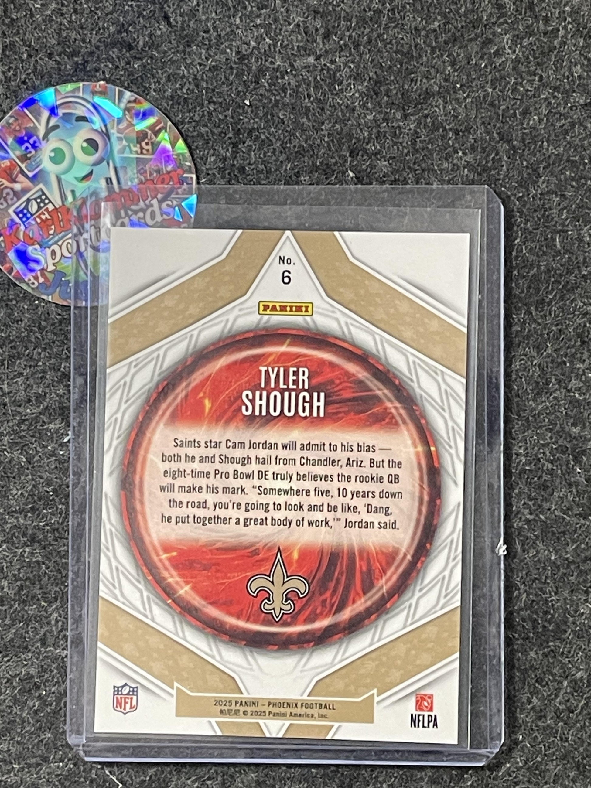 2025 Panini Phoenix #6 Tyler Shough Paragon New Orleans Saints
