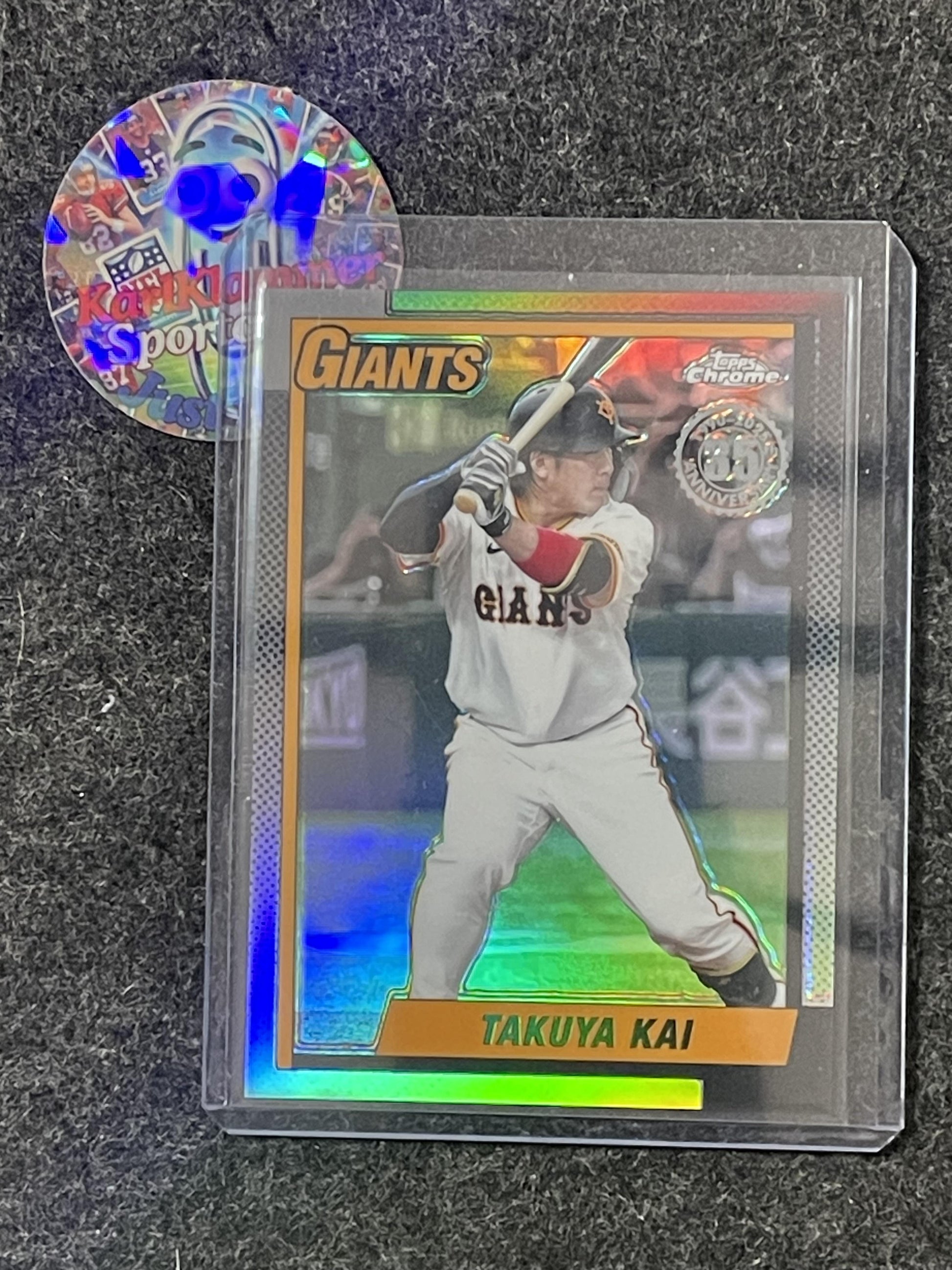 2025 Topps Chrome NPB #T90-10 Takuya Kai 1990 TOPPS BASEBALL Yomiuri Giants