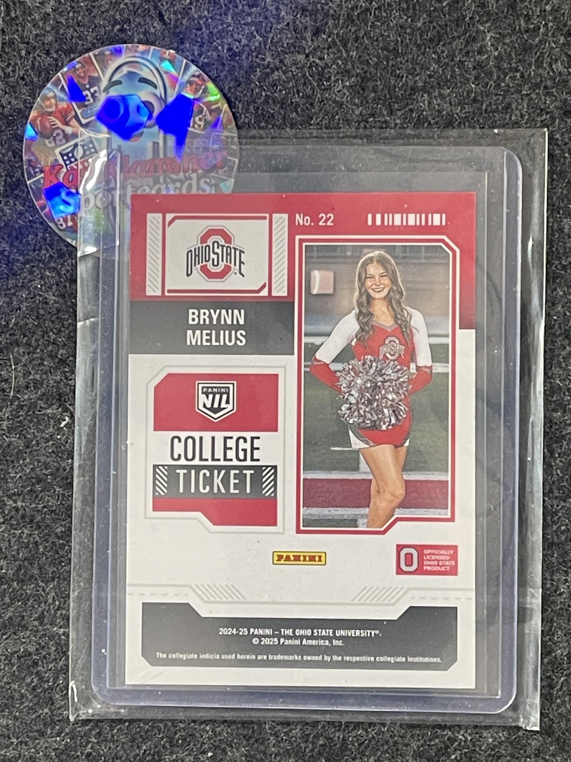 2025 Panini Ohio State University #22 Brynn Melius Panini Ohio State Buckeyes