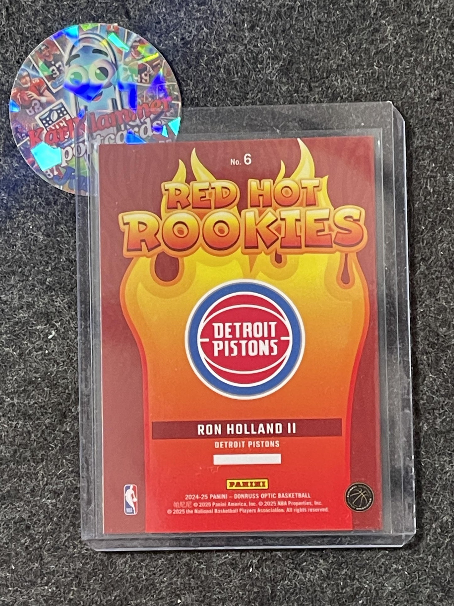 2024-25 Donruss Optic #6 Ron Holland II Red Hot Rookies Detroit Pistons