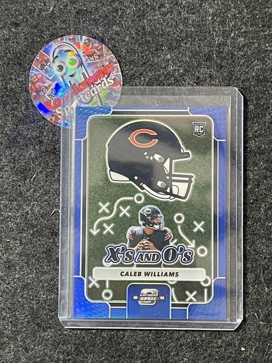 2024 Panini Contenders Optic #XO-CWS Caleb Williams Xs and Os Blue #/99 Chicago Bears SN