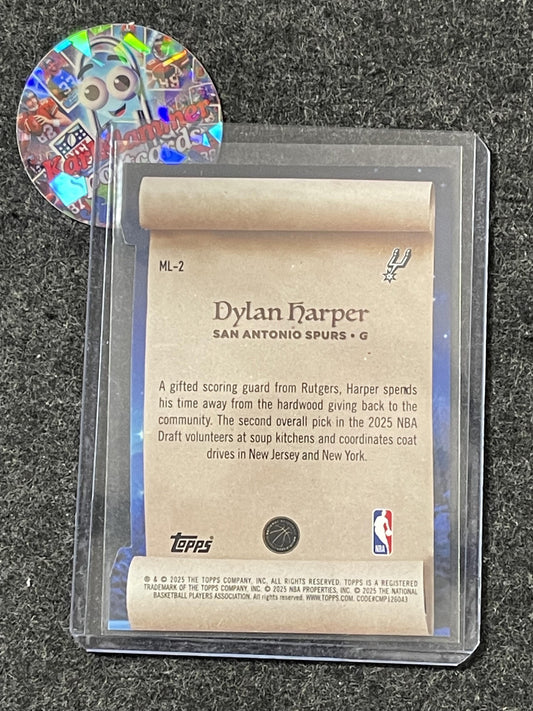 2025-26 Topps Holiday #ML-2 Dylan Harper Making The Nice List San Antonio Spurs