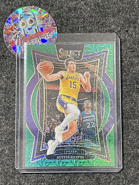 2024-25 Panini Select #40 Austin Reaves Green Mojo Prizm Los Angeles Lakers